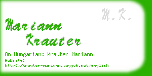 mariann krauter business card